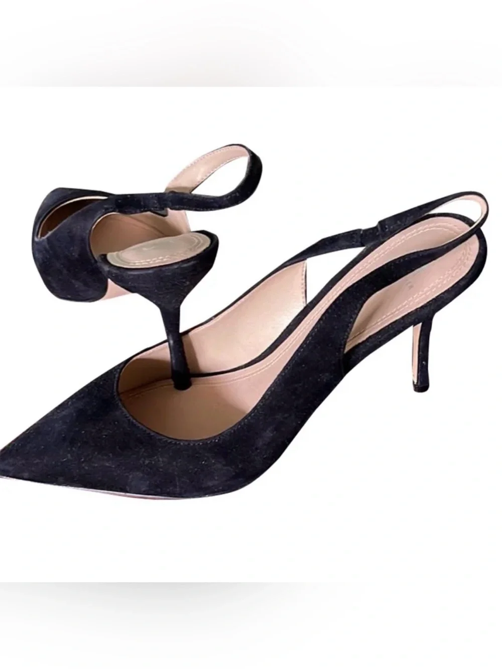 Marc Fisher Black Suede Slingback Heels 9